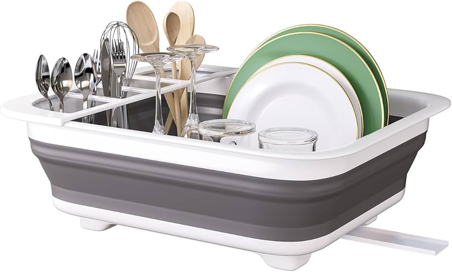 Collapsible Portable Drainer Dinnerware Organizer